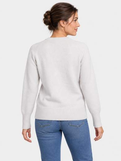 Soft Crew-Neck Sweater with Textured Front