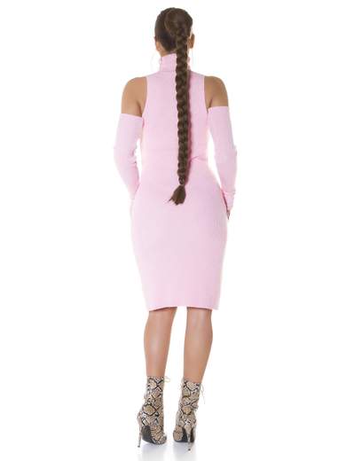 KOUCLA Abito Sexy in Maglia Fine con Guanti e Collo Alto 0000PU6812
