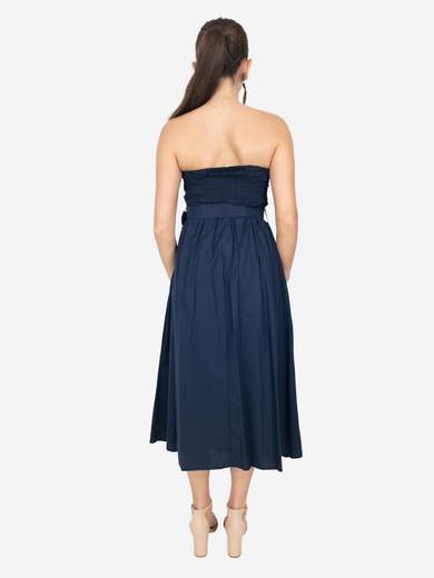 Women's cotton summer dress with belt – Strapless
