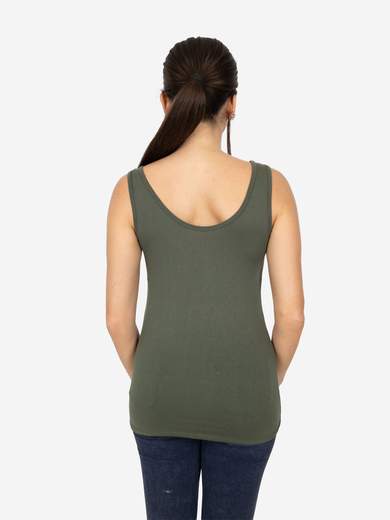 Slim Fit Women’s Tank Top with Wide Straps in Stretch Viscose