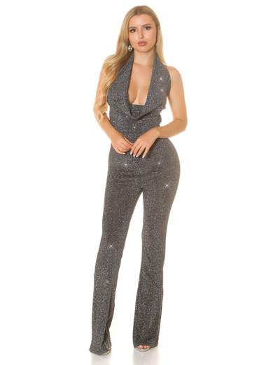 KOUCLA Tuta Intera Sexy Glitterata con Scollo Profondo e Schiena Scoperta 0000OV37710