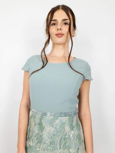 Abito lungo da cerimonia a sirena con giacca