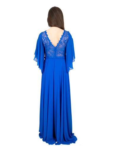 JEAN CRYÒ Abito Lungo Cerimonia Elegante Stile Impero Donna con Manica