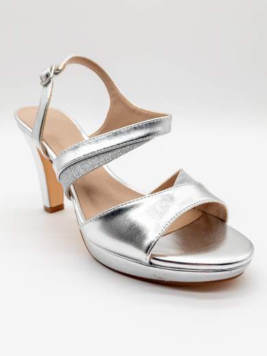 Silver ceremony sandals with 10 cm heel