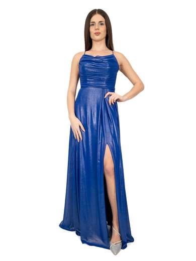 JEAN CRYÒ Vestito cerimonia elegante in tessuto spalmato luccicante