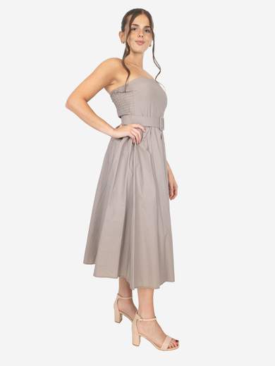 Kesy Vestito estivo in cotone senza maniche con cintura IS_12568