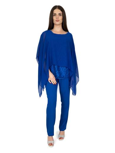 Completo cerimonia curvy elegante con casacca e pantalone R-800