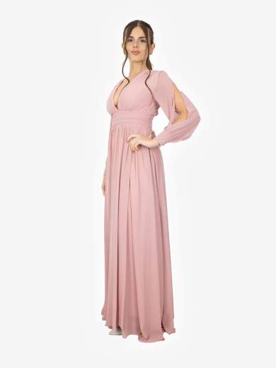 Abito lungo elegante con spacco e schiena scoperta