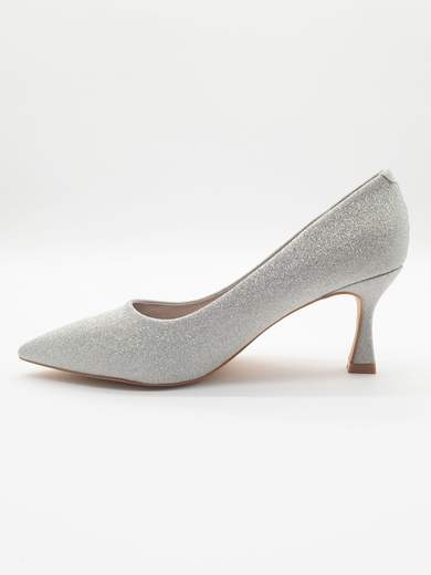 Décolleté Argento Glitterato con Tacco 7,5 cm