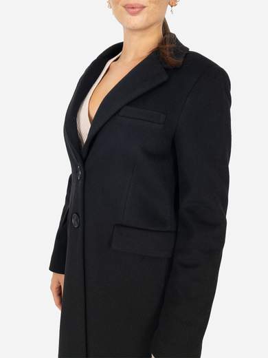 Cappotto monopetto donna nero elegante Made in Italy