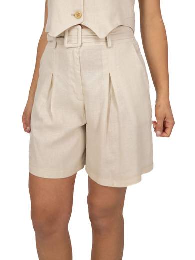 Pantaloncini Donna Shorts Corti In Lino E Viscosa Morbidi