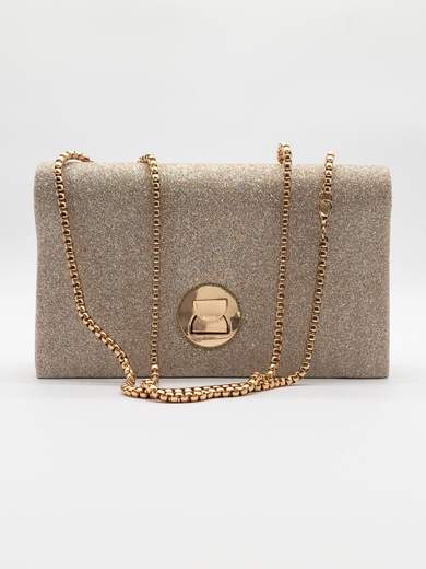 MICHELLE MOON Pochette Oro Glitterata con Tracolla in Catena HD1283-ORO