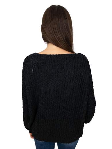 Maglione oversize donna invernale manica lunga e scollo a v