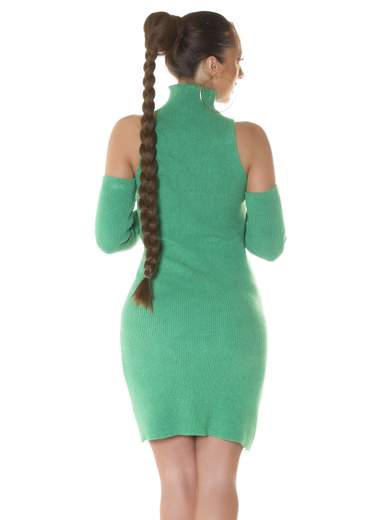 KOUCLA Abito Sexy in Maglia Fine con Guanti e Collo Alto 0000PU6812