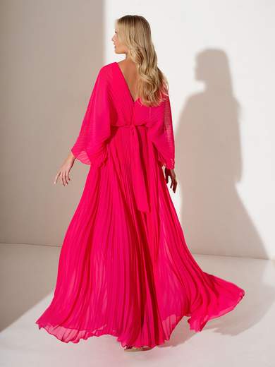 ALLURE Vestito Cerimonia Elegante Lungo Stile Impero Maniche Lunghe