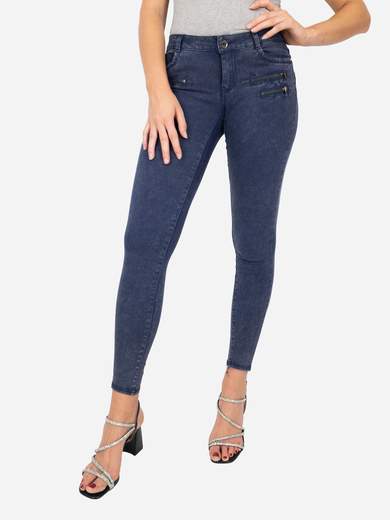 KOUCLA Women's Skinny Stretch Jeans with Decorative Zippers 0000J5127