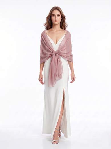 STRABELLO CERIMONIA Stola in Chiffon da Cerimonia Tinta Unita Semplice ed Elegante - 001HC