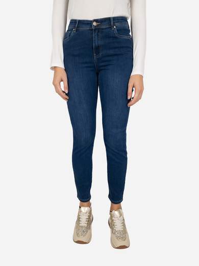 Emanuela Costa Jeans dritti capri donna vita alta blu denim Emanuela Costa EC6544