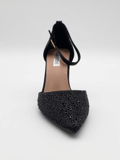 Black Formal Pumps with Rhinestones and 9 cm Heel A71-819-NERO