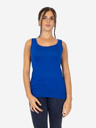 Slim Fit Women’s Tank Top with Wide Straps in Stretch Viscose