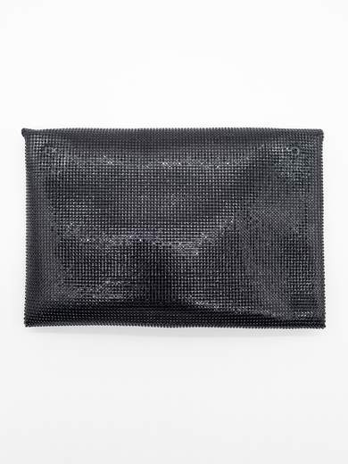 Black Ceremony Clutch with Rhinestones and Jewel Closure
