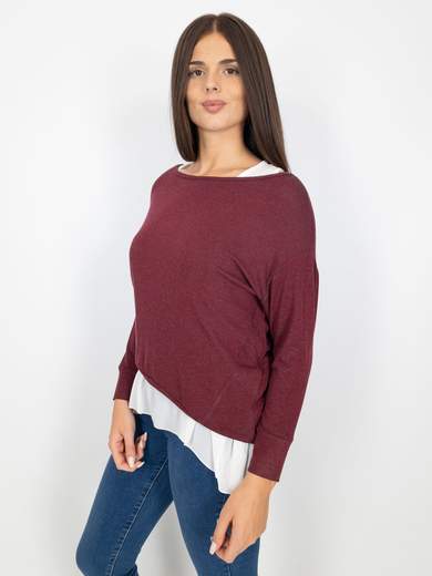Bucle Maglia Donna Manica Lunga A Girocollo Con Canotta