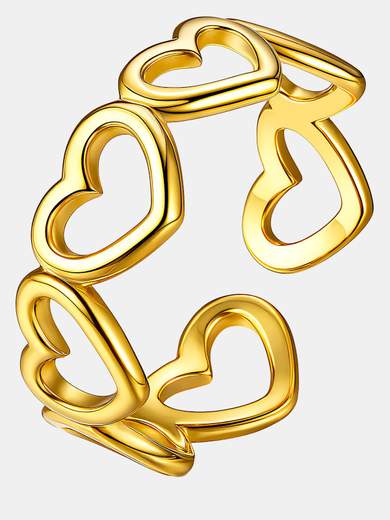 Strabello Bijoux Anello cuori INTENSITY oro PVD 18K 88507-0