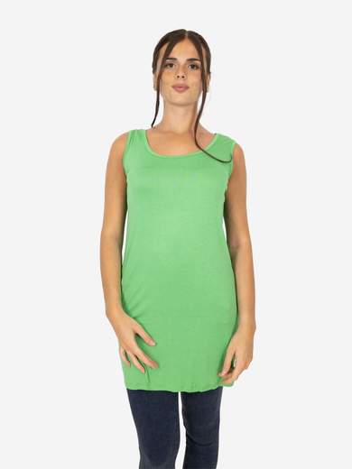 Women's long curvy basic tank top in stretch viscose – One size