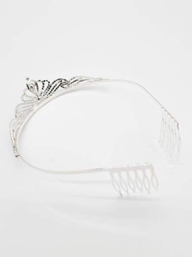 Corona Argento per 18esimo Compleanno con Strass e Pettine