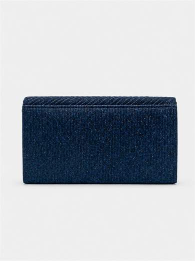 Blue Glitter Evening Clutch with Chain Strap XX3480-BLU