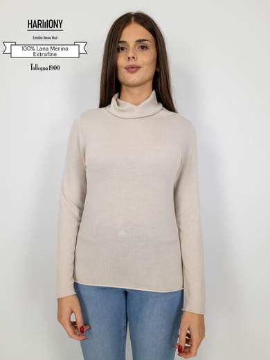 BLUE JOINT Maglia Lana Merino Extrafine A Dolcevita Donna Made In Italy