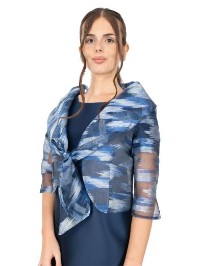 Peg Moda Tubino da cerimonia corto in mikado con giacca in tessuto Fil Coupé 517-119