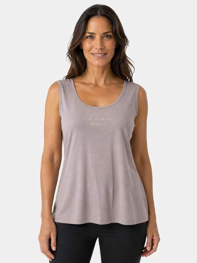 Women's Cotton Tank Top Perlarara with Rhinestones