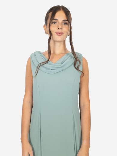 Plus size long formal dress with shawl and V-neck