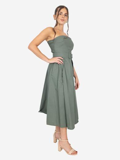 Kesy Vestito estivo in cotone senza maniche con cintura IS_12568