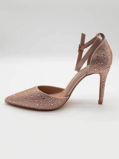 Champagne Formal Pumps with Rhinestones and 9 cm Heel A71-819-CHAMPAGNE