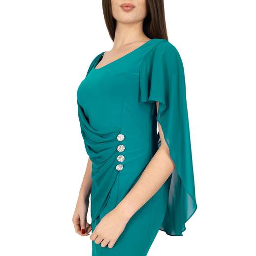 Tubino da cerimonia in chiffon con dettagli gioiello – Eleganza e raffinatezza