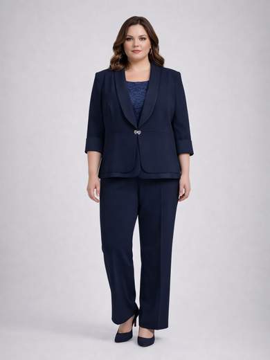 Sologioie Curvy Completo Tailleur Curvy Tre Pezzi Elegante Cerimonia YSV220