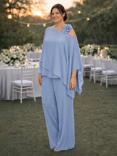 Completo Cerimonia Curvy in Georgette con Casacca e Pantalone ysv370