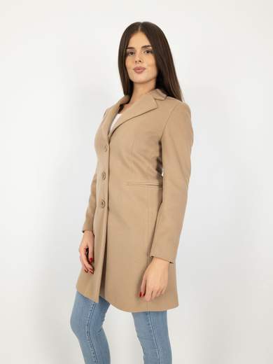 Cappotto Donna Sciancrato Elegante In Panno Caldo Slim Fit