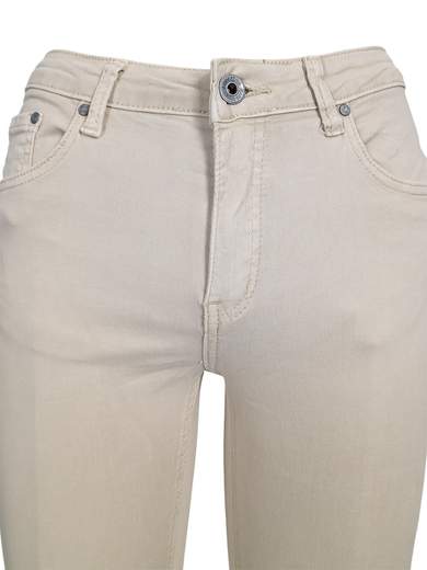 Women's Stretch Crop Flare Jeans with Asymmetric Hem 3D-6826