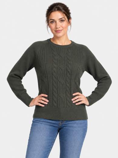 Soft Crew-Neck Sweater with Textured Front