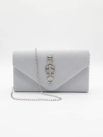 JESSICA Pochette da Cerimonia Bianca Glitterata con Strass e Tracolla Rimovibile A-2581-BIANCO