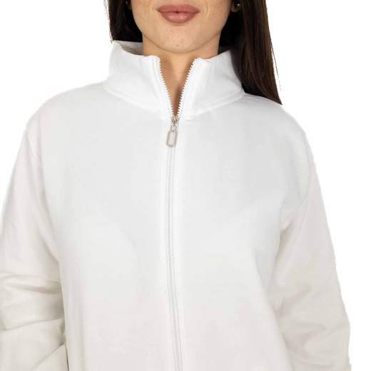 Felpa Donna con Zip Stile Oversize Collo Alto Maniche Lunghe