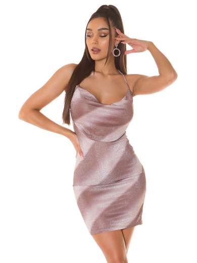 Miniabito Sexy Glitterato con Schiena Nuda