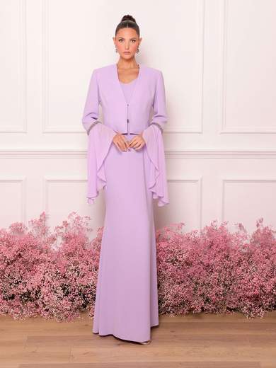 BIANCA BRANDI Abito lungo lilla con giacca e dettagli scintillanti – Collezione Bianca Brandi 29360