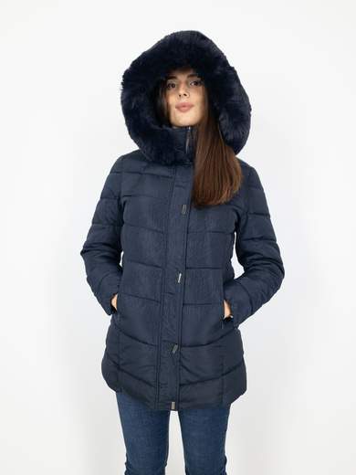Piumino Lungo Donna Con Cappuccio E Pelliccia Staccabile