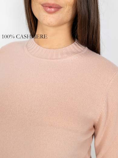 Intreccio Maglia in Puro Cashmere Girocollo Donna Elegante