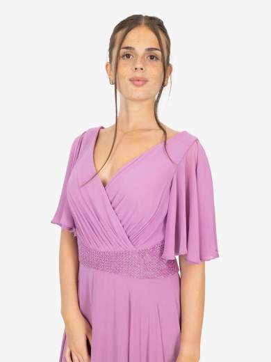 Bianca Brandi Curvy Abito Cerimonia Curvy con Maniche Ampie e Scollo a V 29408M