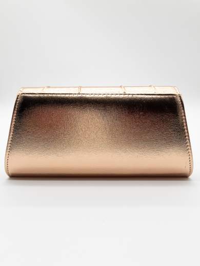 Shiny Bronze Elegant Ceremony Clutch Bag with Chain